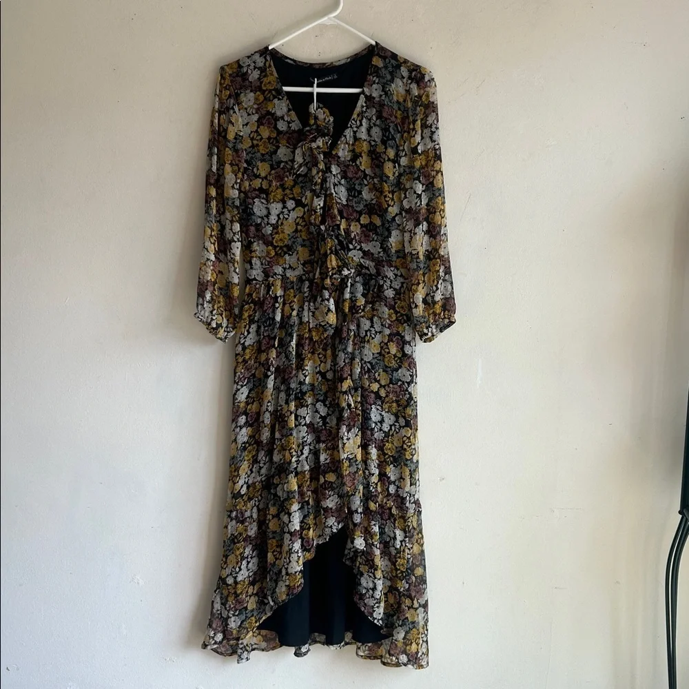 Abercrombie & Fitch Floral High Low Dress Size Lg NWOT